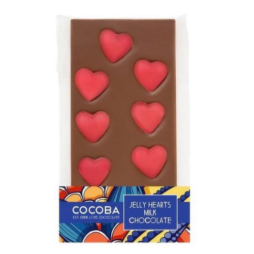 Cocoba - Jelly Hearts Milk Chocolate Bar