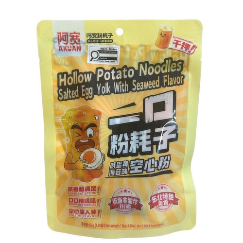 Akuan - Hollow Potato Noodles, Salted Egg Yolk Flavor