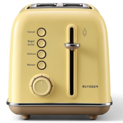 BUYDEEM - 2-Slice Metal Toaster - Yellow