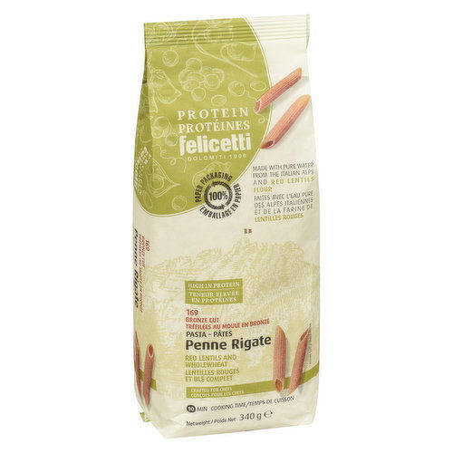 Felicetti - Penne Pasta Lentil & Whole Wheat Organic