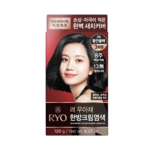 RYO - Bright Color Hair Dye Cream, Black 2N
