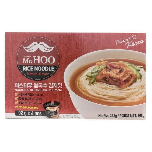 MR. HOO - Kimchi Flavor Rice Noodle, 1 Cup
