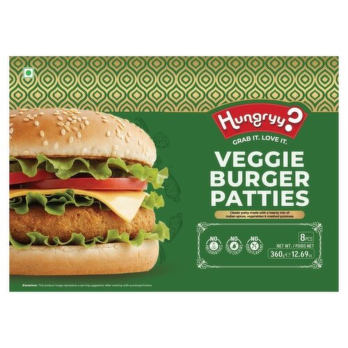 Hungryy? - Vegetable Burger Patties, 8 Pack