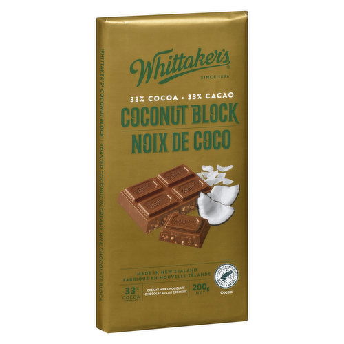 Whittakers - Coconut Block Milk Chocolate Bar