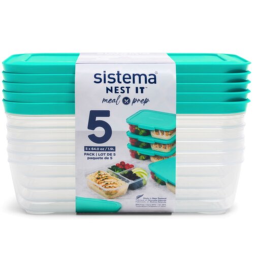 Sistema - Nest It Meal Prep Food Storage Containers w/ Lids