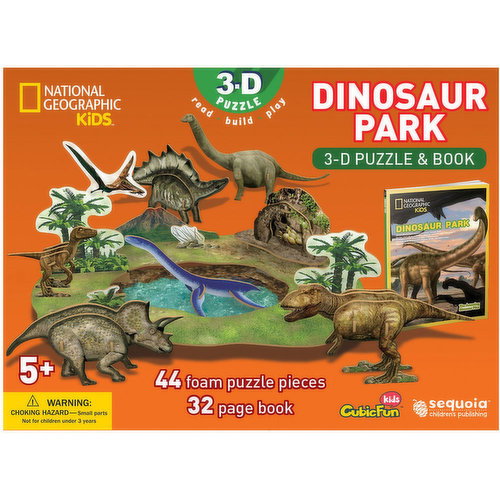 National - Geographic Dinosaur Park: 3D Puzzle & Book