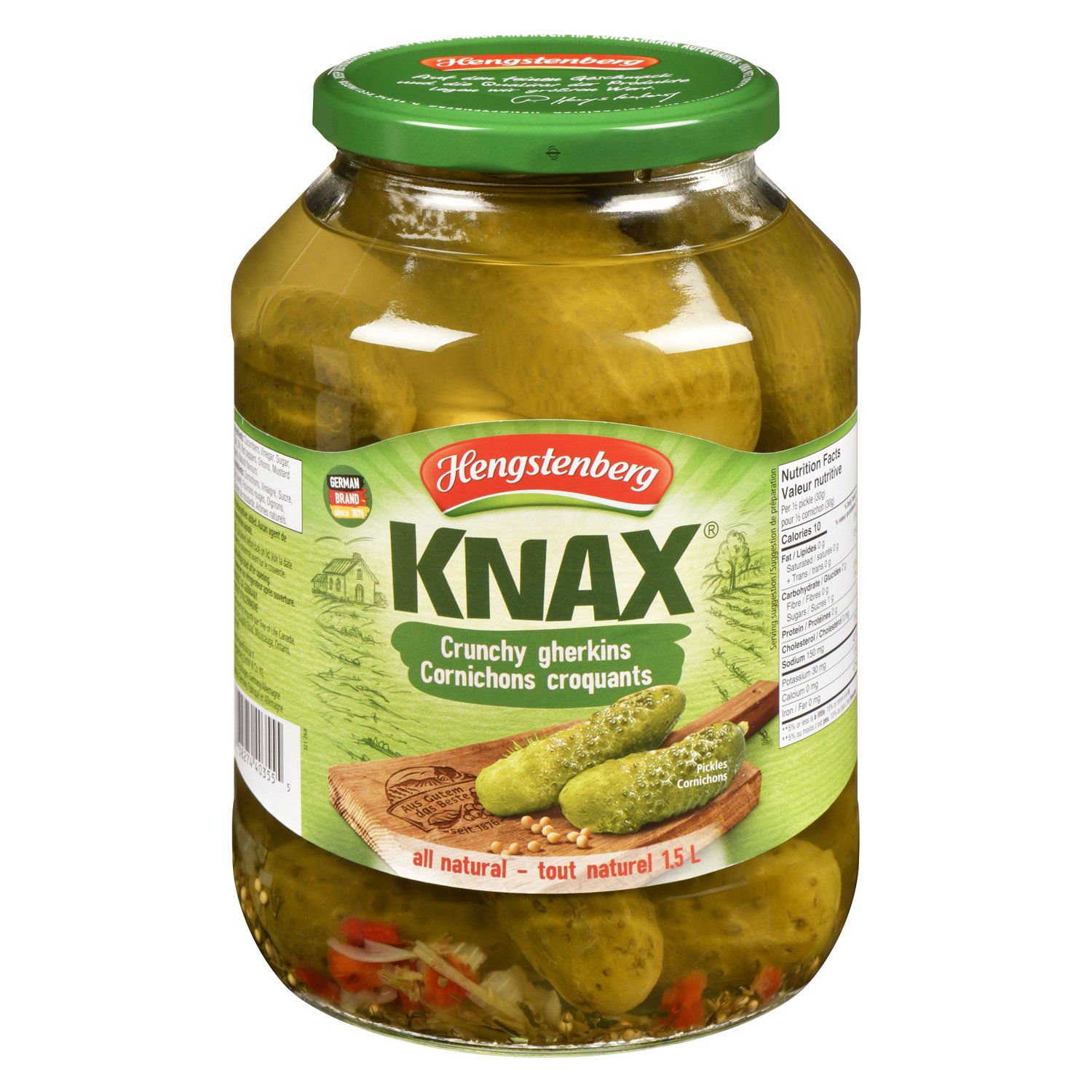 その他 加工食品 Hengstenberg KNAX Crunchy Gherkins 720ml Hengstenberg Knax Crunchy Gherkins 24 oz Jar 12/cs - Peters