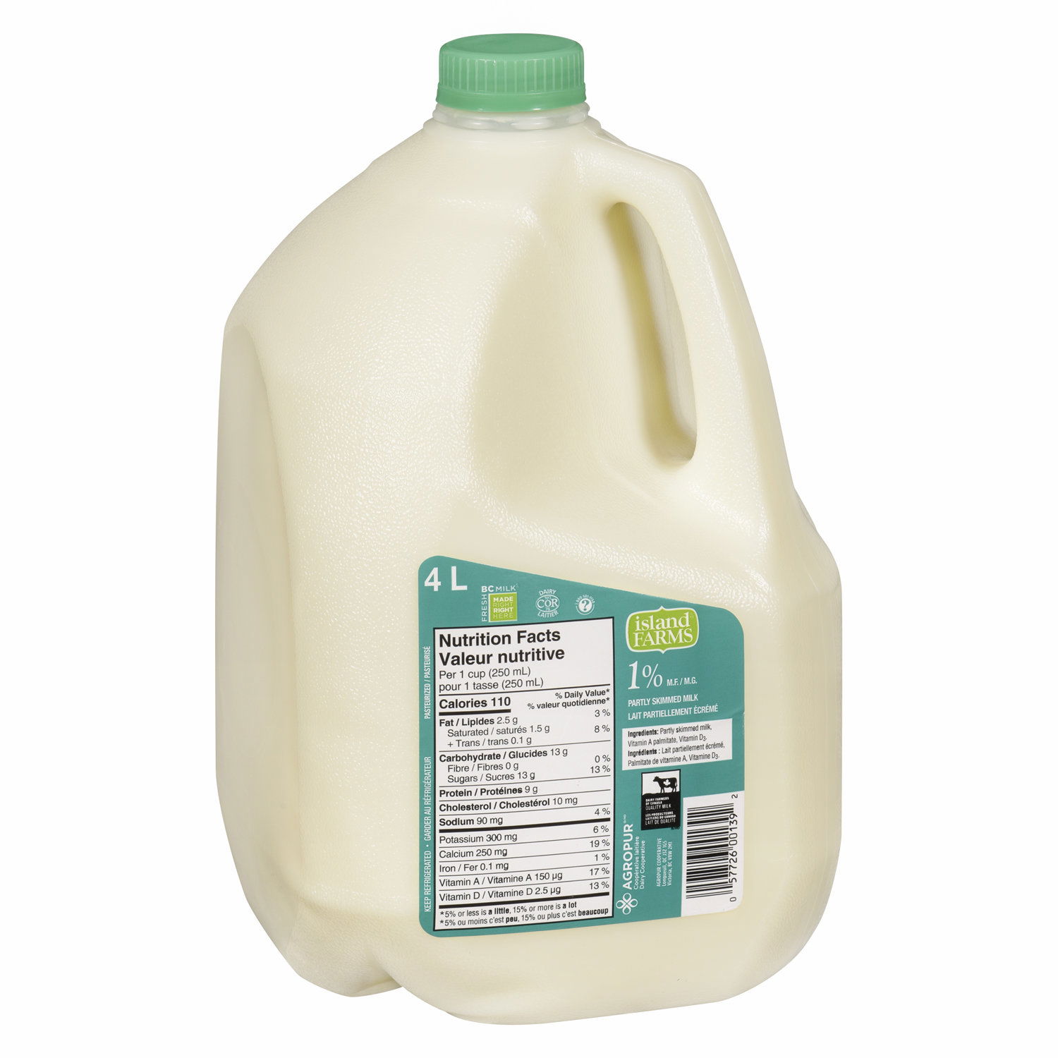 【milk】 Beatrice Homogenized Milk Jug 3.25% M.F. 4L | Canadian Goodness