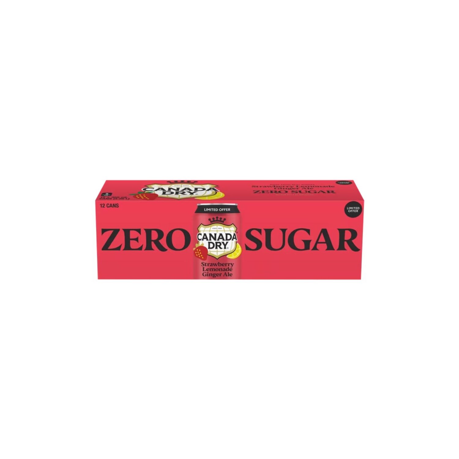 Canada Dry - Strawberry Lemonade Gingerale Zero, 355mL Cans - Save