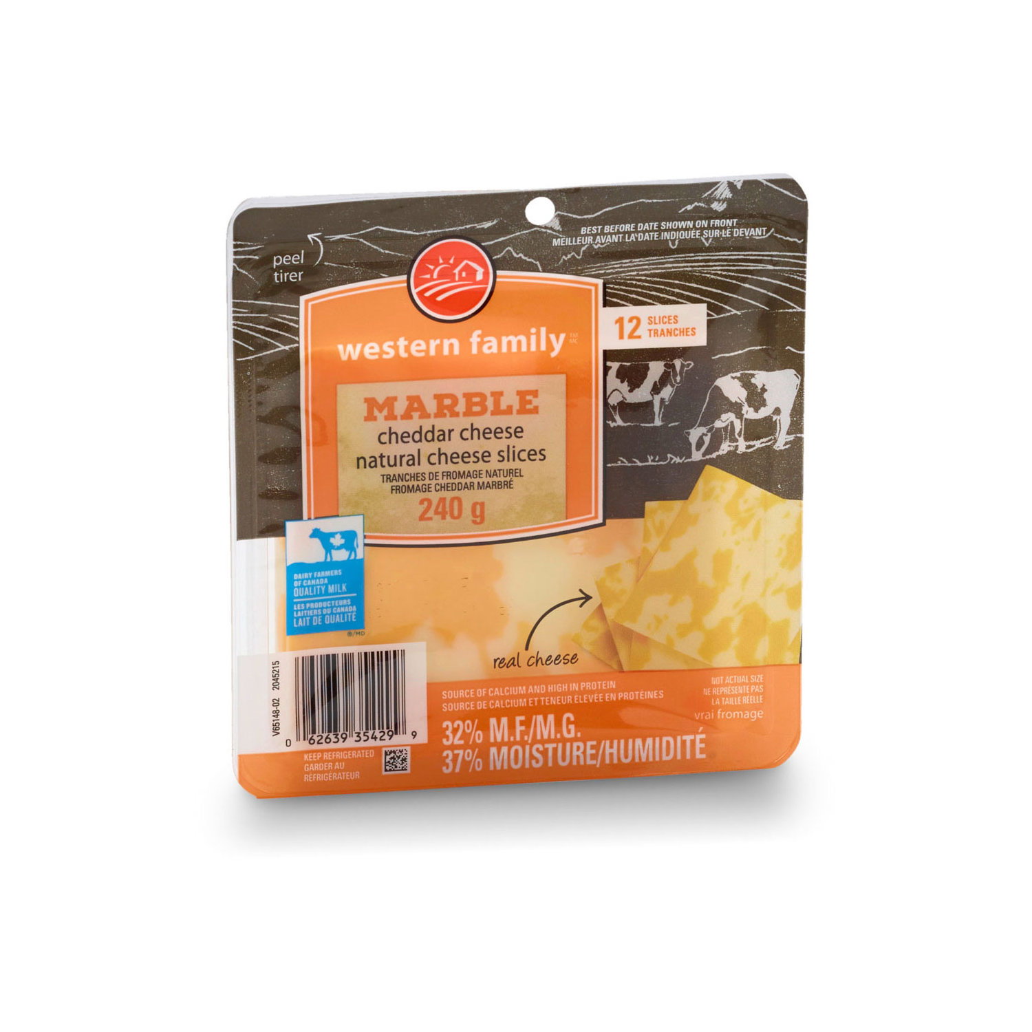 まきちー Western Family - Marble Cheddar Cheese Slices - Quality-Foods