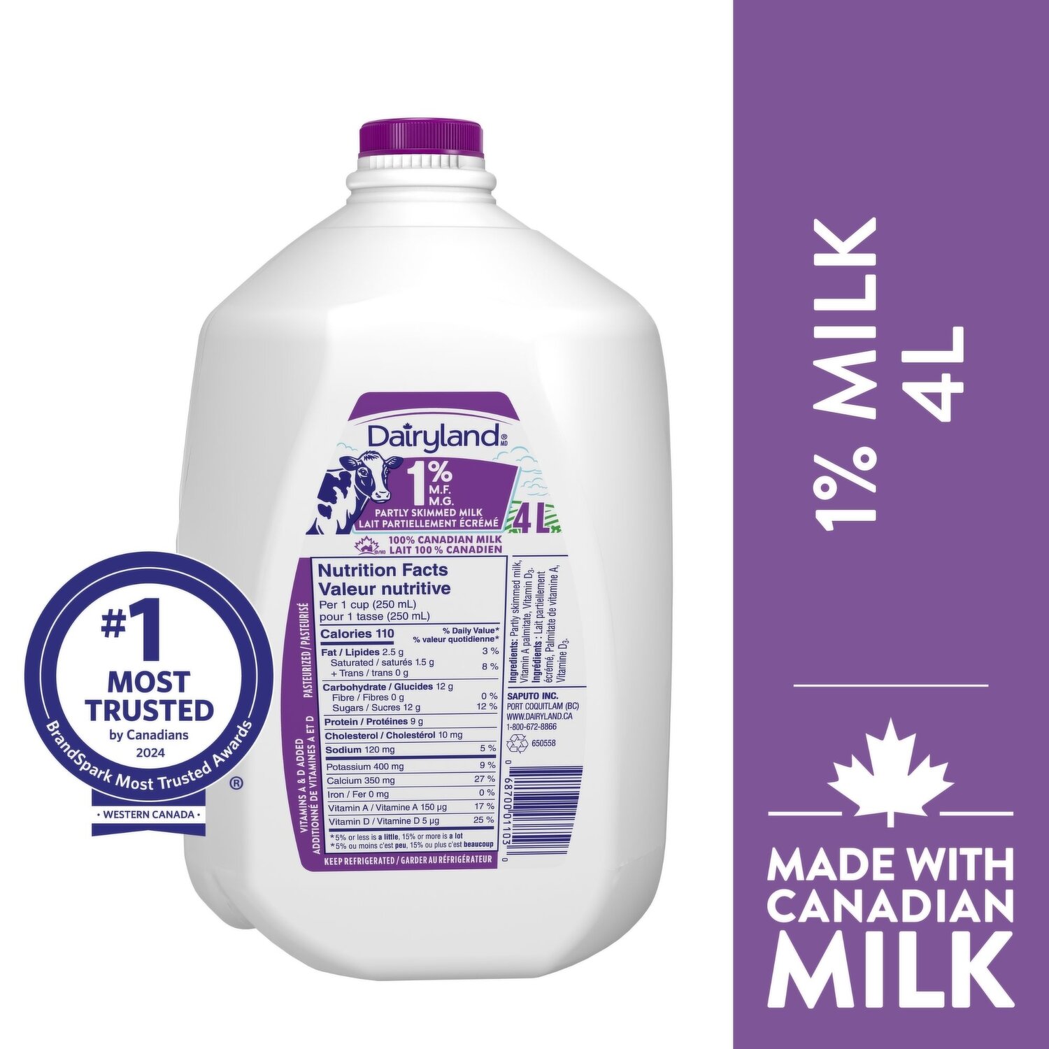 Dairyland - 1% Regular Milk - Save-On-Foods