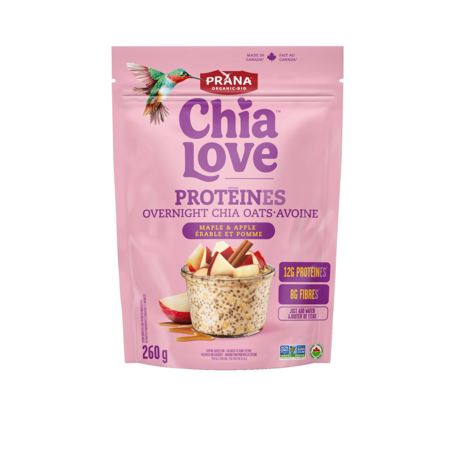 Prana - Chia Love Protein Overnight Chia Oats, Maple & Apple