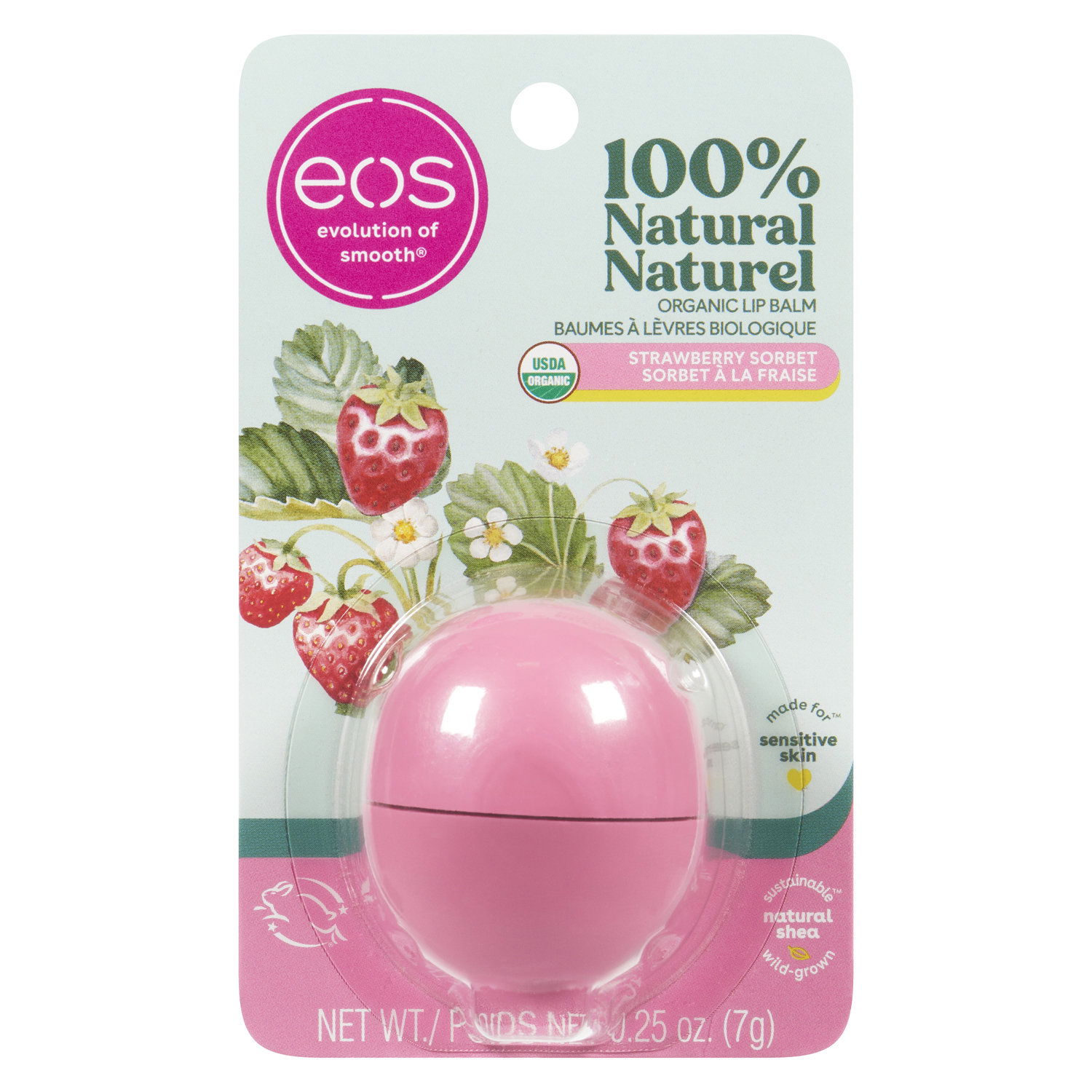Eos - Lip Balm - Strawberry Sorbet - PriceSmart Foods, image size:1500x1500